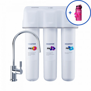 Проточная система Аквафор ECO Pro + Фильтр-бутылка Сити