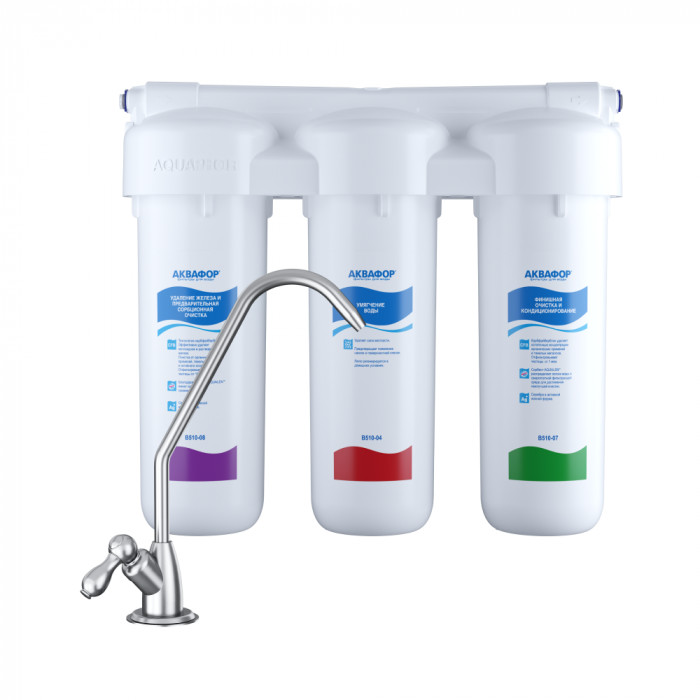 

Водоочиститель Аквафор модель Трио Fe для жесткой воды