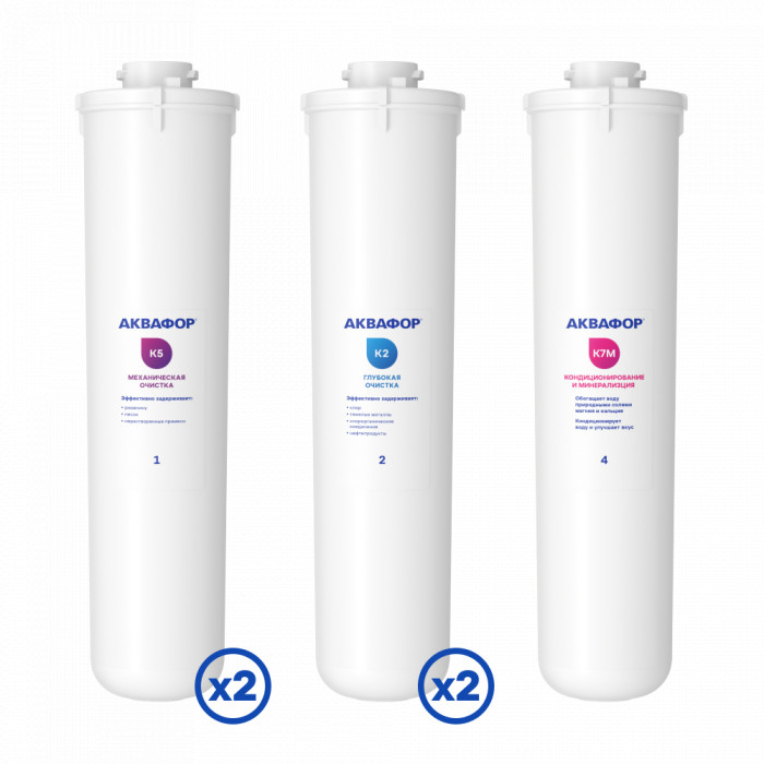 Комплект сменных модулей для Аквафор DWM 101 Морион на год без мембраны 5850₽